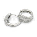 Sterling Silver 02.175.0178.15 Huggie Hoop, with White Micro Pave, Polished Finish, Rhodium Tone