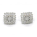 Sterling Silver 02.175.0126 Stud Earring, with White Cubic Zirconia, Polished Finish, Rhodium Tone