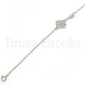 Sterling Silver 03.336.0020.07 Fancy Bracelet, key Design, with White Cubic Zirconia, Polished Finish, Rhodium Tone