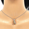 Sterling Silver 04.336.0151.18 Fancy Necklace, Infinite Design, with White Crystal, Polished Finish, Tri Tone