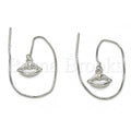 Sterling Silver 02.290.0005 Threader Earring, Lips Design, Polished Finish, Rhodium Tone