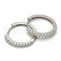 Sterling Silver 02.175.0080.20 Huggie Hoop, with White Crystal, Polished Finish, Rhodium Tone