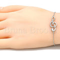 Sterling Silver 03.336.0070.08 Fancy Bracelet, Music Note Design, with White Micro Pave, Polished Finish, Rhodium Tone