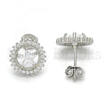 Sterling Silver 02.285.0068 Stud Earring, Star Design, with White Cubic Zirconia, Polished Finish,