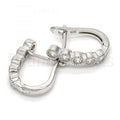 Sterling Silver 02.186.0053.15 Huggie Hoop, with White Cubic Zirconia, Polished Finish, Rhodium Tone