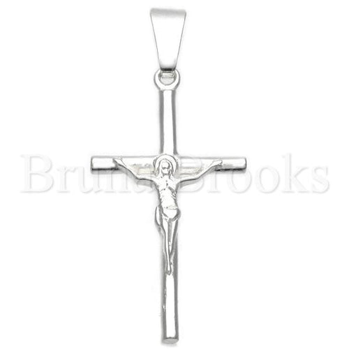 Bruna Brooks Sterling Silver 05.16.0190 Religious Pendant, Crucifix Design, Polished Finish, Silver Tone