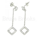 Bruna Brooks Sterling Silver 02.366.0003 Long Earring, with Multicolor Cubic Zirconia, Polished Finish, Rhodium Tone