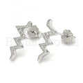 Sterling Silver 02.336.0039 Stud Earring, with White Crystal, Polished Finish, Rhodium Tone