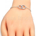 Sterling Silver 03.336.0012.07 Fancy Bracelet, with White Crystal, Polished Finish, Rhodium Tone