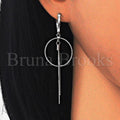 Sterling Silver 02.186.0087 Long Earring, Polished Finish, Rhodium Tone