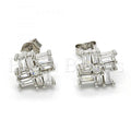 Sterling Silver 02.175.0113 Stud Earring, with White Cubic Zirconia, Polished Finish, Rhodium Tone