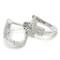 Sterling Silver 02.336.0062.10 Huggie Hoop, Hand of God Design, with White Crystal, Polished Finish, Rhodium Tone