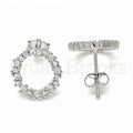 Sterling Silver 02.367.0001 Stud Earring, with White Cubic Zirconia, Polished Finish, Rhodium Tone