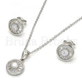 Sterling Silver 10.275.0016 Earring and Pendant Adult Set, with White Cubic Zirconia, Polished Finish, Rhodium Tone