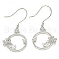 Bruna Brooks Sterling Silver 02.366.0013 Dangle Earring, with White Cubic Zirconia, Polished Finish, Rhodium Tone
