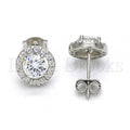 Sterling Silver 02.285.0051 Stud Earring, with White Cubic Zirconia, Polished Finish,