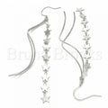 Sterling Silver 02.367.0010 Long Earring, Star Design, Polished Finish, Rhodium Tone