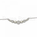 Sterling Silver 04.336.0135.16 Fancy Necklace, with White Cubic Zirconia, Polished Finish, Rhodium Tone