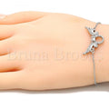 Sterling Silver 03.336.0088.07 Fancy Bracelet, with White Crystal, Polished Finish, Rhodium Tone