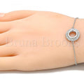 Sterling Silver 03.336.0093.07 Fancy Bracelet, with White Cubic Zirconia, Polished Finish, Rhodium Tone