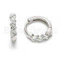 Bruna Brooks Sterling Silver 02.291.0005.15 Huggie Hoop, with White Cubic Zirconia, Polished Finish, Rhodium Tone