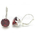 Sterling Silver Leverback Earring, with Cubic Zirconia,