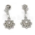 Bruna Brooks Sterling Silver 02.175.0130 Dangle Earring, with White Cubic Zirconia, Polished Finish, Rhodium Tone