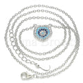 Sterling Silver 04.336.0221.16 Fancy Necklace, with Multicolor Micro Pave, Polished Finish, Rhodium Tone