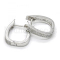 Sterling Silver 02.174.0059.15 Huggie Hoop, with White Micro Pave, Polished Finish, Rhodium Tone