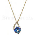 Rhodium Plated Fancy Necklace, with Swarovski Crystals, Rhodium Tone