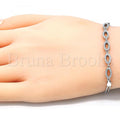 Sterling Silver 03.286.0024.07 Fancy Bracelet, with White Crystal, Polished Finish, Rhodium Tone
