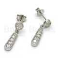 Sterling Silver 02.175.0132 Dangle Earring, with White Cubic Zirconia, Polished Finish, Rhodium Tone