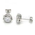 Bruna Brooks Sterling Silver 02.285.0060 Stud Earring, with White Cubic Zirconia, Polished Finish,