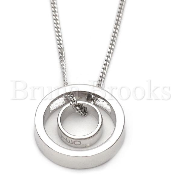 Bruna Brooks Sterling Silver 04.176.0031.18 Fancy Necklace, Polished Finish, Silver Tone