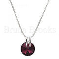 Rhodium Plated Fancy Necklace, with Swarovski Crystals and Micro Pave, Rhodium Tone