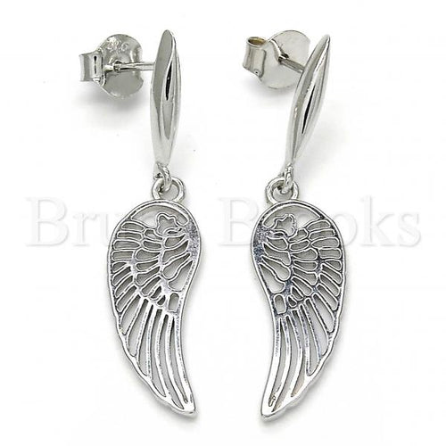 Bruna Brooks Sterling Silver 02.337.0001 Long Earring, Polished Finish, Rhodium Tone