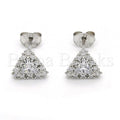 Sterling Silver 02.285.0050 Stud Earring, with White Cubic Zirconia, Polished Finish,