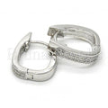Sterling Silver 02.174.0052.15 Huggie Hoop, with White Micro Pave, Polished Finish, Rhodium Tone