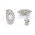 Sterling Silver 02.285.0037 Stud Earring, with White Cubic Zirconia, Polished Finish,