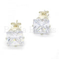 Sterling Silver 02.63.2613 Stud Earring, with White Cubic Zirconia, Polished Finish,