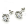 Sterling Silver 02.285.0060 Stud Earring, with White Cubic Zirconia, Polished Finish,