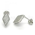 Bruna Brooks Sterling Silver 02.285.0080 Stud Earring, with White Cubic Zirconia, Polished Finish, Rhodium Tone