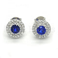 Sterling Silver Stud Earring, with Cubic Zirconia,