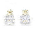 Sterling Silver 02.63.2613 Stud Earring, with White Cubic Zirconia, Polished Finish,