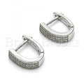 Sterling Silver 02.175.0041.10 Huggie Hoop, with White Micro Pave, Polished Finish, Rhodium Tone