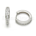 Bruna Brooks Sterling Silver 02.174.0050.15 Huggie Hoop, with White Cubic Zirconia, Polished Finish, Rhodium Tone