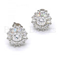 Sterling Silver 02.175.0111 Stud Earring, with White Cubic Zirconia, Polished Finish, Rhodium Tone