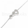 Sterling Silver 03.336.0083.08 Fancy Bracelet, Heart and Infinite Design, with White Crystal, Polished Finish, Rhodium Tone