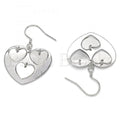 Sterling Silver 02.183.0033 Dangle Earring, Heart Design, Polished Finish, Rhodium Tone