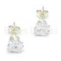 Sterling Silver 02.63.2611 Stud Earring, with White Cubic Zirconia, Polished Finish,